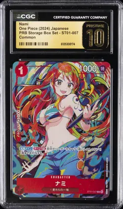 2024 ONE PIECE JPN PRB STORAGE BOX SET COMMON #ST01-007 NAMI CGC 10 PRISTINE - Image 1