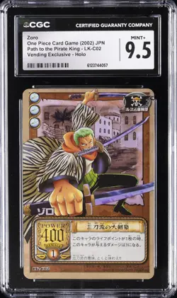 2002 ONE PIECE JAPANESE PATH TO THE PIRATE KING HOLO #LK-C02 ZORO CGC 9.5 - Image 1