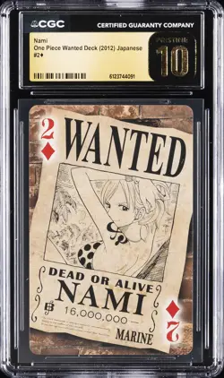 2012 ONE PIECE WANTED DECK JAPANESE 2 OF DIAMONDS NAMI CGC 10 PRISTINE - Image 1