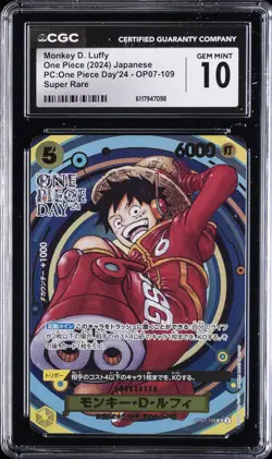 2024 ONE PIECE JAPANESE PC: ONE PIECE DAY '24 MONKEY D. LUFFY CGC 10 GEM MINT - Image 1