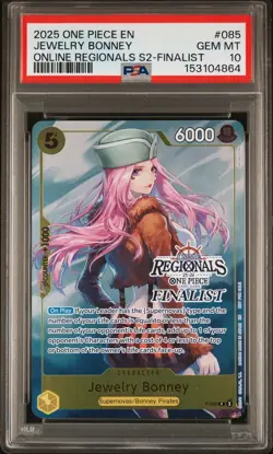2025 ONE PIECE ONLINE REGIONALS PACK 2025 SEASON 2 #085 JEWELRY BONNEY PSA 10 - Image 1