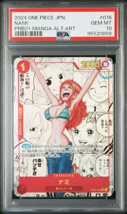 2024 ONE PIECE JAPANESE NAMI MANGA ALTERNATE ART OP01-016 PSA 10 GEM MINT - Image 1