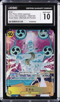 2025 ONE PIECE ANIME 25TH COLLECTION JAPANESE #EB02-052 ENEL CGC 10 GEM MINT - Image 1