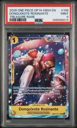 2026 ONE PIECE OP14-EB04-THE AZURE SEA'S SEVEN #108 DONQUIXOTE ROSINANTE PSA 9 - Image 1