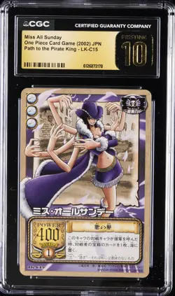 2002 ONE PIECE JPN PATH TO THE PIRATE KING MISS ALL SUNDAY CGC 10 PRISTINE - Image 1
