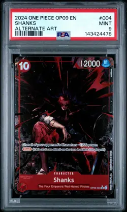 2024 ONE PIECE OP09-EMPERORS IN THE NEW WORLD ALTERNATE ART #004 SHANKS PSA 9 - Image 1