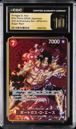 2024 ONE PIECE JPN 2ND ANV SET SUPER RARE PORTGAS D. ACE CGC 10 PRISTINE - Image 1