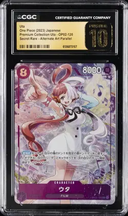 2023 ONE PIECE JAPANESE PREMIUM COLLECTION SR ALT ART UTA CGC 10 PRISTINE - Image 1