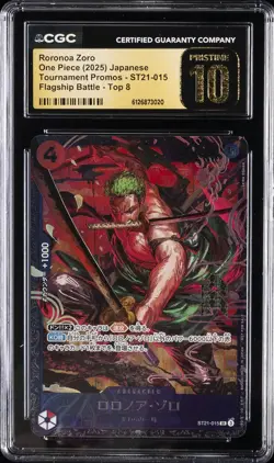 2025 ONE PIECE JAPANESE TOURNAMENT PROMO TOP 8 RORONOA ZORO CGC 10 PRISTINE - Image 1