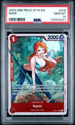 2023 ONE PIECE ULTRA DECK ST10-THE THREE CAPTAINS #016 NAMI PSA 10 GEM MINT - Image 1
