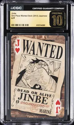 2012 ONE PIECE WANTED DECK JAPANESE #J JINBE CGC 10 PRISTINE - Image 1