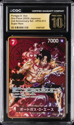 2024 ONE PIECE JPN 2ND ANNIVERSARY SET SUPER RARE PORTGAS D. ACE CGC 10 PRISTINE - Image 1