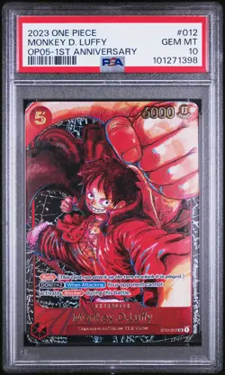 2023 ONE PIECE OP05-AWAKENING OF THE NEW ERA 1ST ANV #012 MONKEY D. LUFFY PSA 10 - Image 1