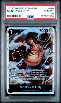 2023 ONE PIECE OP04-KINGDOMS OF INTRIGUE #090 MONKEY D. LUFFY PSA 10 - Image 1