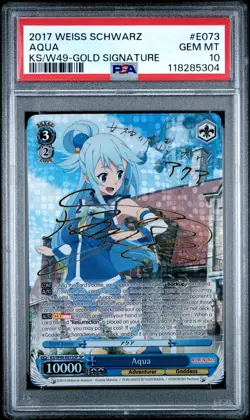 2017 WEISS SCHWARZ KONOSUBA GOD'S BLESSING ON THIS WONDERFUL WORLD AQUA PSA 10 - Image 1