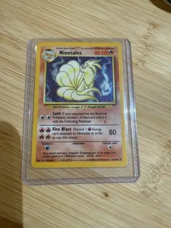 Pokemon TCG Ninetales Base Set Holo Unlimited Rare Card 12/102 LP Condition - Image 1