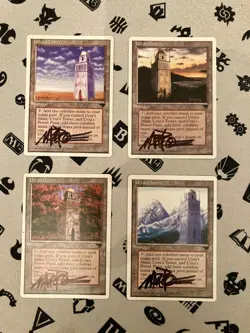 4x Urza's Tower *SIGNED BY MARK POOLE* CHRONICLES *NM AND LP* 1995 *Autograph - Image 1