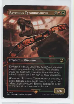 MAGIC THE GATHERING JURASSIC WORLD COLLECTION BORDERLESS RAVENOUS TYRANNOSAURUS - Image 1