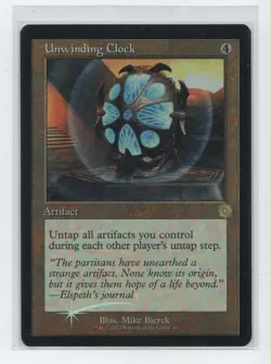 MAGIC THE GATHERING MTG BROTHERS WAR RETRO FRAME FOIL RARE UNWINDING CLOCK - Image 1