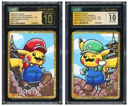 Pokemon CGC 10 AUTO 10*2 Lightning Energy Holo Red Yanran 2023 #LIG CLL JPN #1 - Image 1
