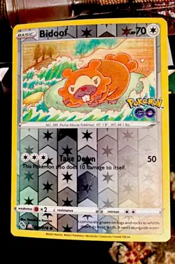 Bidoof (Peelable Ditto) 059/078 Pokemon GO Reverse Holo - Image 1