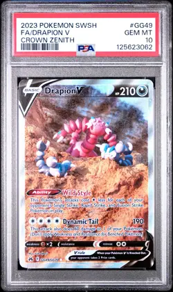 2023 POKEMON SWORD & SHIELD CROWN ZENITH #GG49 FULL ART/DRAPION V PSA 10 - Image 1