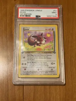 1999 Pokemon Jungle 1st Edition #51 Eevee PSA 9 MINT - Image 1