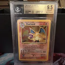 1999 Charizard Pokemon Base Set Holo #4 4/102 BGS 9.5 With Amazing Sub Grades - Image 1