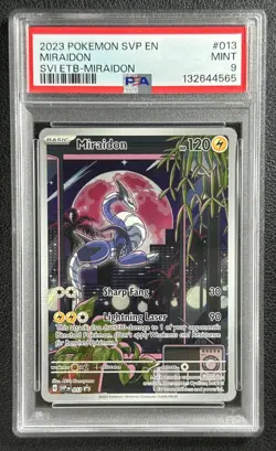 MIRAIDON PSA 9 2023 POKEMON SV BLACK STAR PROMOS SVP EN #013 SVI ETB 4565 - Image 1