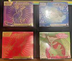 Pokemon Scarlet & Violet ETB Lot 4 Sealed Base Set Temporal Forces Stellar Crown - Image 1