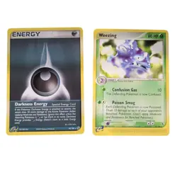 Pokemon TCG EX Ruby & Sapphire Weezing 24/109 + Darkness Energy 93/109 - Image 1