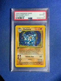 1999 Pokemon Game Machamp-Holo 1st Edition-Shadowless - PSA 6 - Image 1