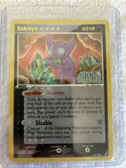 Pokemon Sableye Crystal Guardians Reverse Holo Rare 10/100 Basic 2006 STAMPED - Image 3
