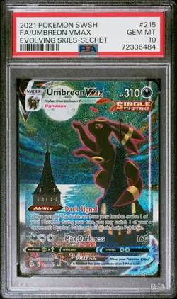 2021 Pokemon Evolving Skies Umbreon Vmax #215 GEM MT 10 Alternate Art Secret - Image 1
