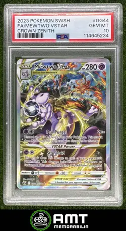 Mewtwo VSTAR PSA 10 2023 Pokemon Sword Shield Crown Zenith Galarian GG44/GG70 34 - Image 1