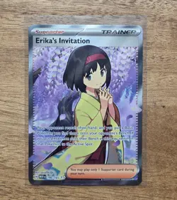 Pokemon TCG Scarlet & Violet 151 Holo Erika's Invitation 196/165 - Image 1