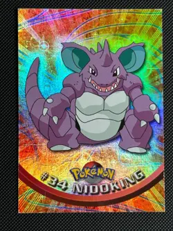 Nidoking #34 Rainbow Holo Rainbow Topps Trading Cards Series 1 Pokemon LP - Image 1