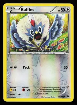 Rufflet 129/162 Reverse Holo BREAKthrough Pokemon Card - Image 1