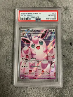 2025 POKEMON PFL EN-PHANTASMAL FLAMES ILLUSTRATION RARE #105 WIGGLYTUFF PSA 10 - Image 1