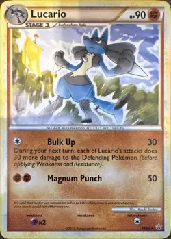 Lucario 19/95 Rare HGSS Unleashed Pokemon Lightly Played - Image 1