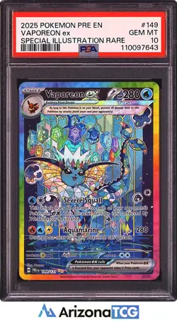 Pokemon 2025 Vaporeon ex 149/131 SIR Prismatic Evolutions GEM MINT PSA 10 - Image 1