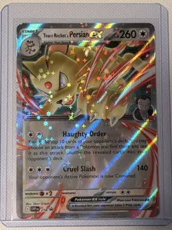 Pokemon TCG Team Rocket’s Persian ex SVP 218 Sv: Destined Rivals Promo NM - Image 1