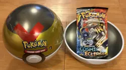 (1) Pokemon TCG Poke Ball Tin D21 (2020) Factory Sealed Cosmic Ball & 1 Pack - Image 1