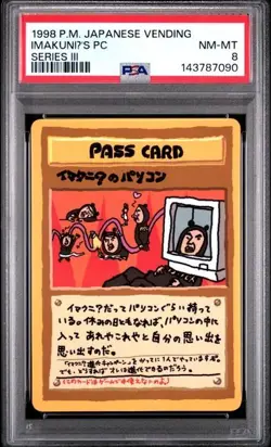 1998 Pokemon Japanese Vending Series III 3 ImakuniU's PC PSA 8 Graded 090 - Image 1