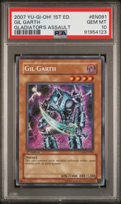 Gil Garth GLAS-EN091 1st Edition Secret Rare NA Yugioh PSA 10 *123 - Image 1