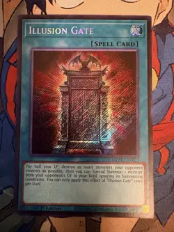 Yugioh! Illusion Gate MZMU-EN023 Secret Rare 1st Edition - Image 1
