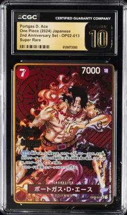 2024 ONE PIECE JPN 2ND ANNIVERSARY SET SUPER RARE PORTGAS D. ACE CGC 10 PRISTINE - Image 1