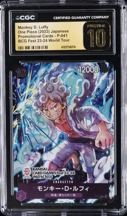 2023 ONE PIECE BCG FEST 23-24 WORLD TOUR MONKEY D. LUFFY CGC 10 PRISTINE - Image 1