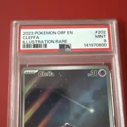 2023 POKEMON OBF EN-OBSIDIAN FLAMES ILLUSTRATION RARE #202 CLEFFA PSA 9 - Image 2