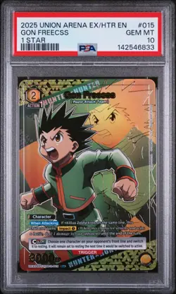 Union Arena TCG Gon Freecss Alt Art Holo PSA 10 Gem Mint Hunter x Hunter - Image 1